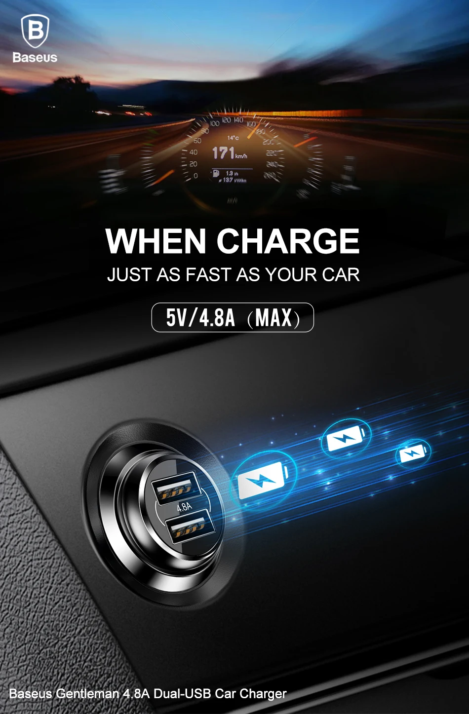 Baseus Quick Charge 3,0 USB Автомобильное зарядное устройство QC QC3.0 Turbo Быстрая зарядка двойное автомобильное USB зарядное устройство для iPhone Xs X Xiaomi Mi мобильного телефона