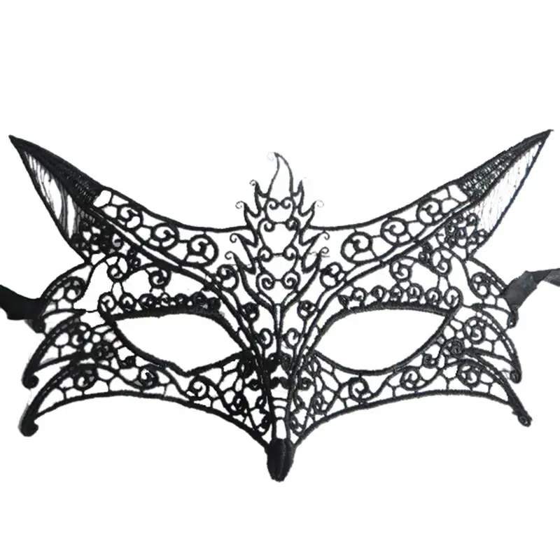 FunPa очаровательная открытая кружевная маска вечерние Выпускной маскарад маска индивидуальная лиса шаблон Половина лица маска для Pary - Цвет: 3