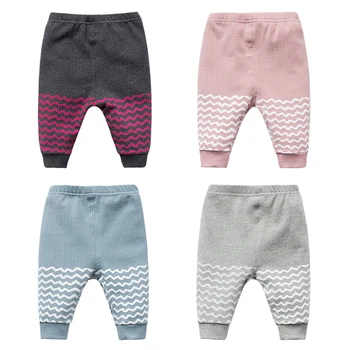 

Baby Newborn Pants Baby Girls Boys Wave Jacquard Cotton Pants Toddler Girl Floral Pants 0-6M