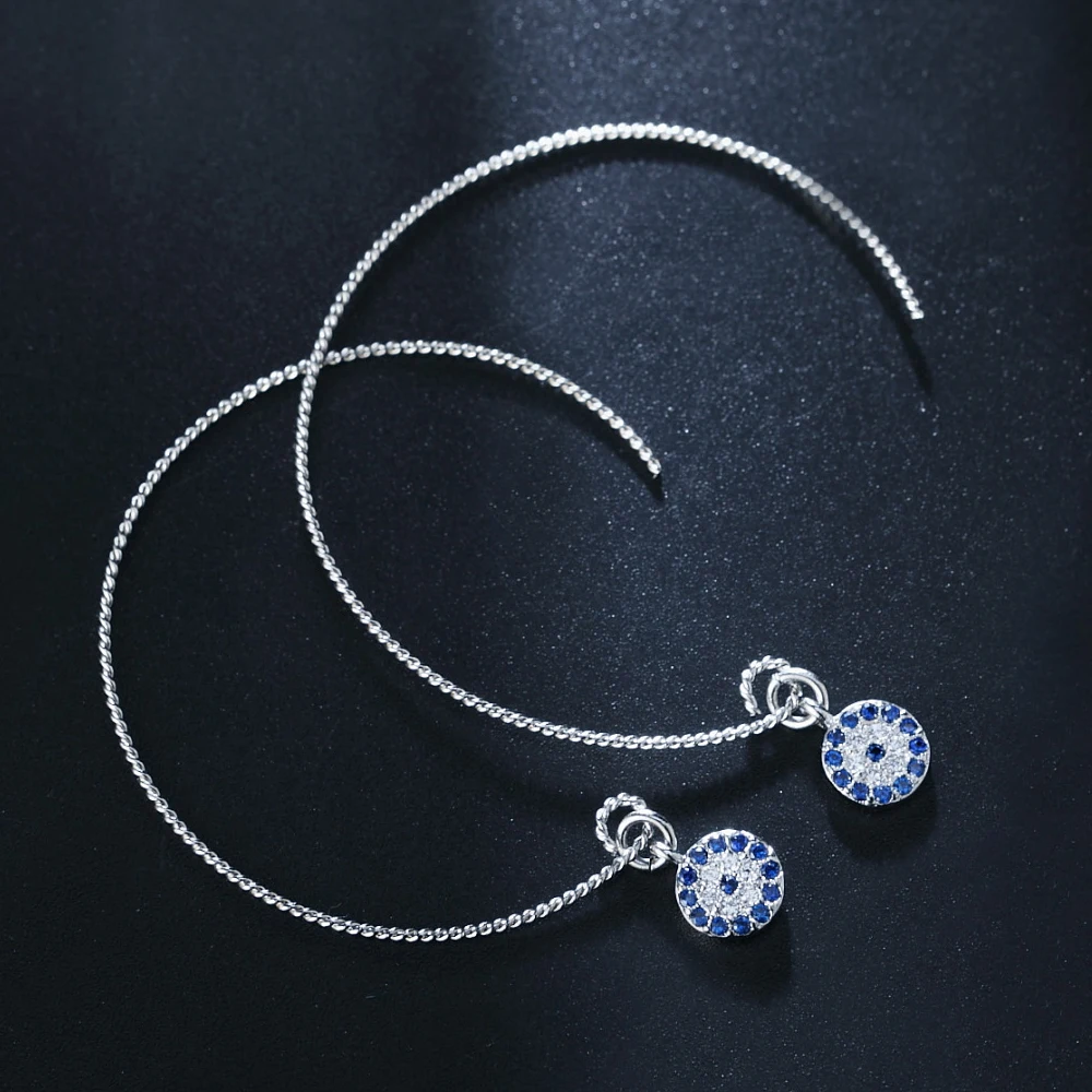 

ECODAY Vintage Jewelry Pendientes Crystal Evil Eye Hoop Earrings Women Silver Gold Color Earings Brincos