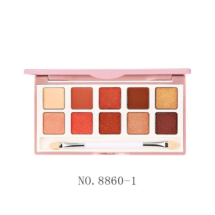 

GECOMO Fashionable 10 Shimmer Eyeshadow Lazy Peach Nude Make-up Beginners Long Lasting Waterproof Glitter Eye Shadow Cosmetics
