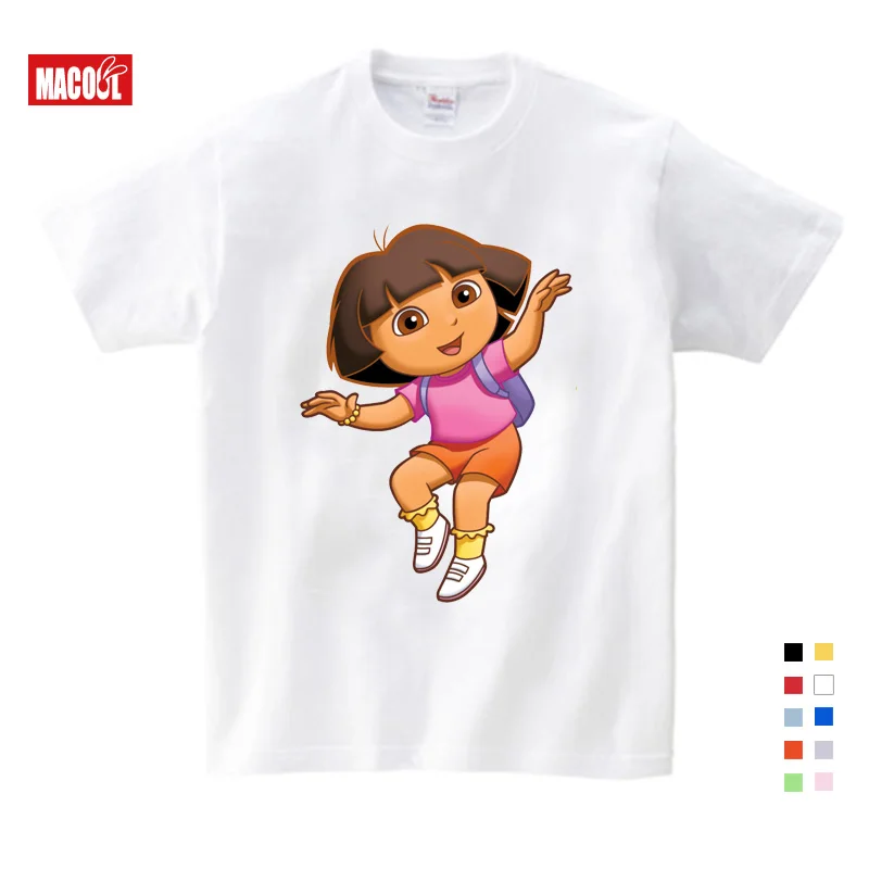 

Girls/Boys/Babys/Kids Pure Cotton Summer Clothes T Shirts Funny Top T Shirts Kids White Comfort Toddler Dora Explorer Tees
