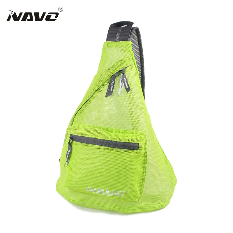 NAVO Foldable Triangle Messenger Bag Mesh Fabric See Through Crossbody