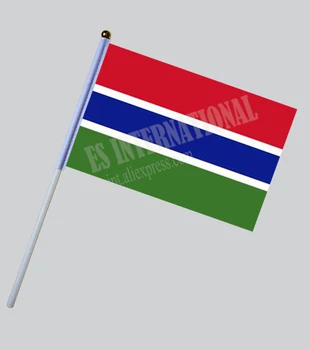 

Gambia Hand Flag National Hand Flag 14*21cm Polyester Small Size Flying Banner Custom Hand flag