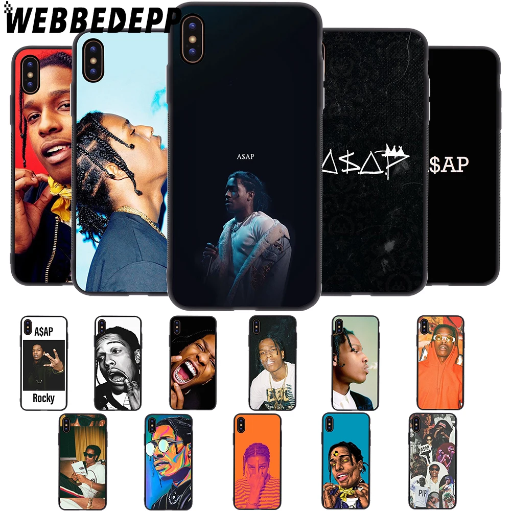 

WEBBEDEPP ASAP Rocky Rapper Soft Case for iPhone 5 5S 6 6S 7 8 Plus X XS 11 Pro MAX XR Cover