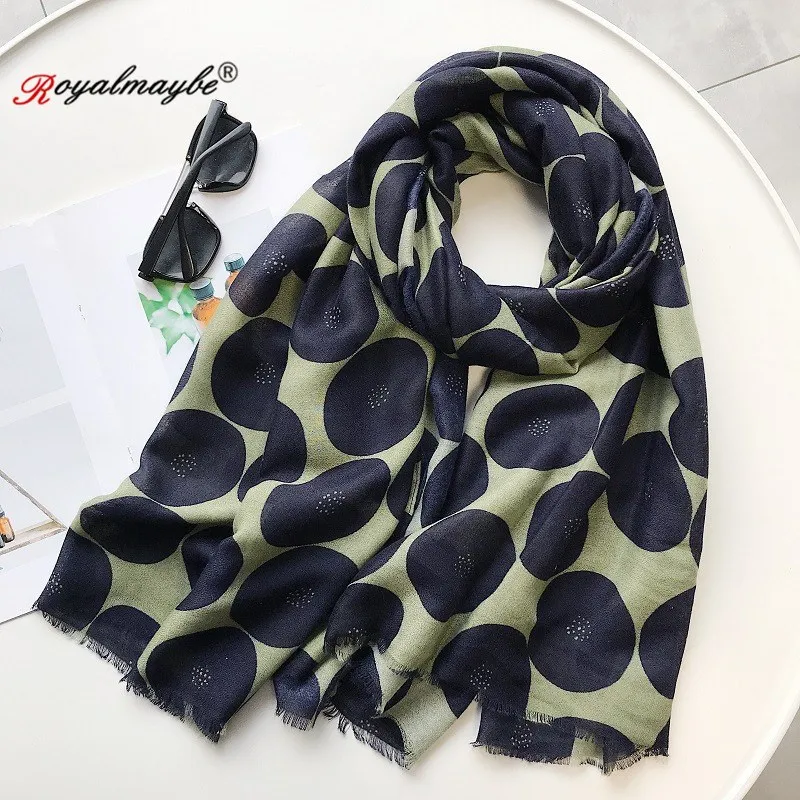 

Royalmaybe Women's scarf 2019 summer dot cotton and linen scarves women's wild scarves sunshade white shawls and wraps fashion
