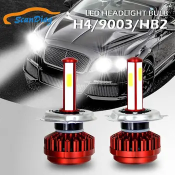 

SCANDIAG H4 9003 Led Headlight Bulb, 8000LM 6000K 60W HB2 Hi/Lo Car Lights Conversion Kit, Headlights Replacement White-2pcs