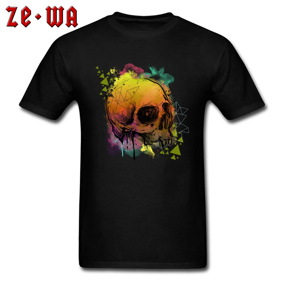 Europe3D Printed Short Sleeve Tops & Tees Summer/Fall Funky O Neck All Cotton Sweatshirts Men T Shirt Calavera  Calavera black