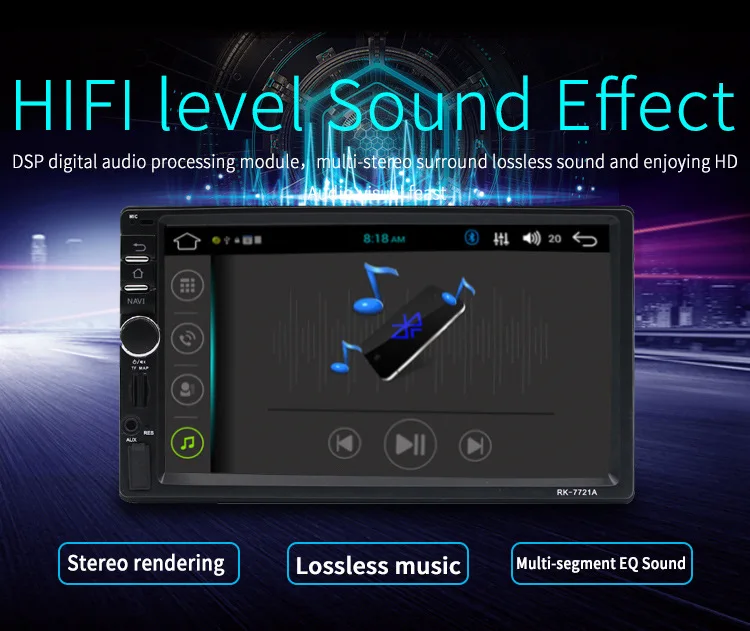 Cheap Automobile Capacitance Screen 7 Inch Vehicle Mounted Bluetooth Dual Spindle Machine MP5 Player GPS Navigation Integrated Machine 6