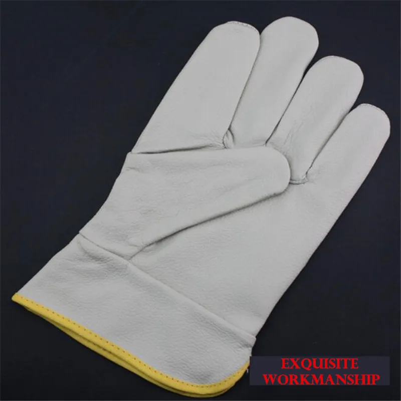 First Layer Cowhide Work Gloves Cut resistant Driver/welding Multifunction - Image 4