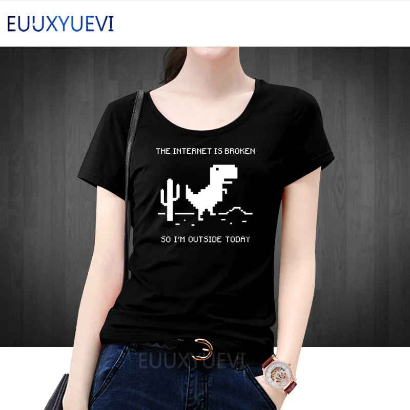 

Women Woman Short Sleeve Funny Computer T-shirt Tshirt New Summer The Internet Is Broken T Shirt Girl Casual Cotton wholesale