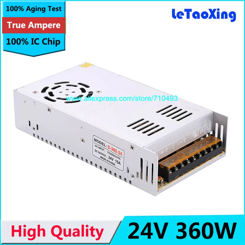 

Single Output Switching power supply 24V 15A 360W Transformer 110V 220V AC To DC 24 V SMPS For Electronics Led Strip Display