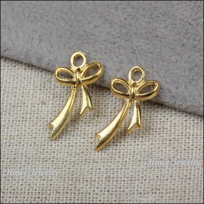 

210pcs vintage bow tie pendant gold color alloy Pendant DIY European Style jewelry findings C060