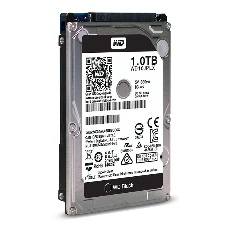 

WD 1TB Black 2.5'' HDD HD SATA III Internal Hard Disk Drive 1000Gb Harddisk for Notebook Laptop 9.5mm 7200 RPM WD10JPLX