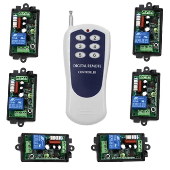 

Smart Home Wireless Remote Switch 220V 110VPower Switch System 6 Receiver& 1 Transmitter 6CH 10A Light Lamp LED SMD ON OFF 4022