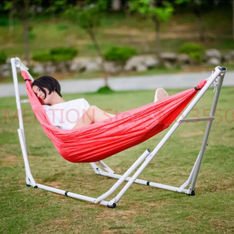 

Imported elastic cloth outdoor hammock with stand,traveling garden camping portal swings, pink , blue , red color in stock 2pcs