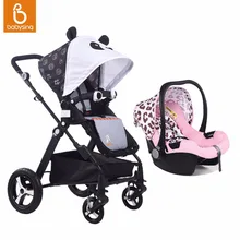Babysing Высокая Пейзаж Детские Коляски с Автокресло Travel System Легкий Фолд Детская Коляска и Коляска с Люльки Ткани Набор