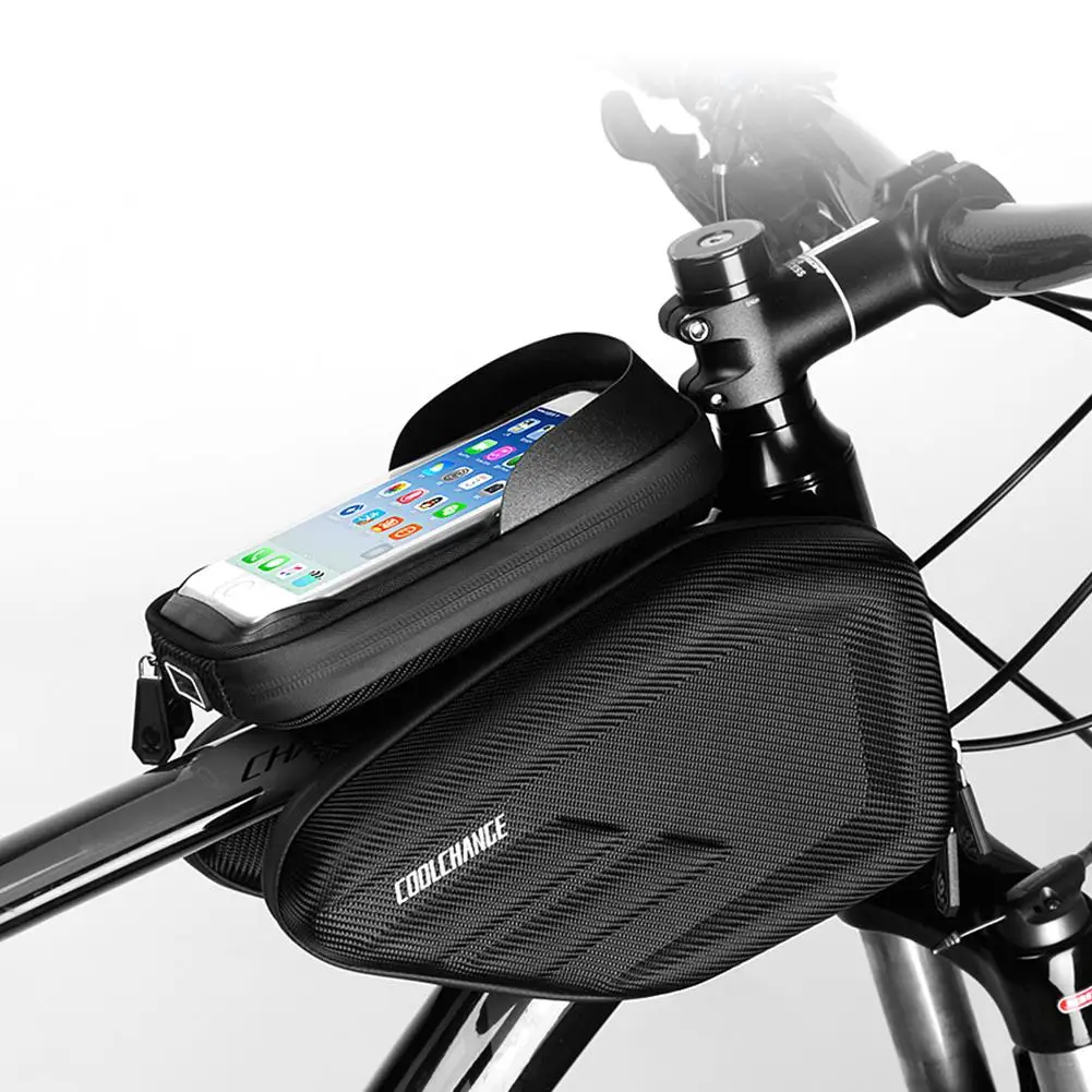 

6.2 Inch Touch Screen Waterproof Bike Front Frame Bag Head Top Tube Cycling Bag Double Pouch Bicycle Bag Accessories