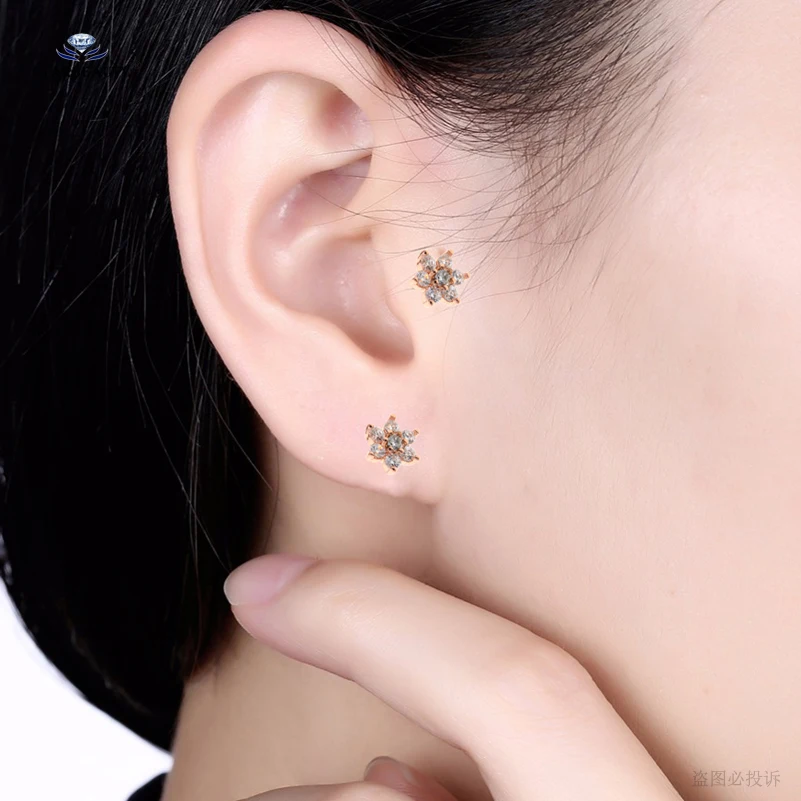 2 pcs/lot 16G Star Helix Cartilage Earrings Stud Ear Lip Piercing Oreja Clear Gem Paved Tragus Piercing Earring Pircing Jewelry - Image 6