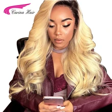 Carina Hair Ombre 1b/613 Color Lace Front Human Hair Wigs With Baby Hair Brazilian Remy Hair Pre Plucked Natural Hairline