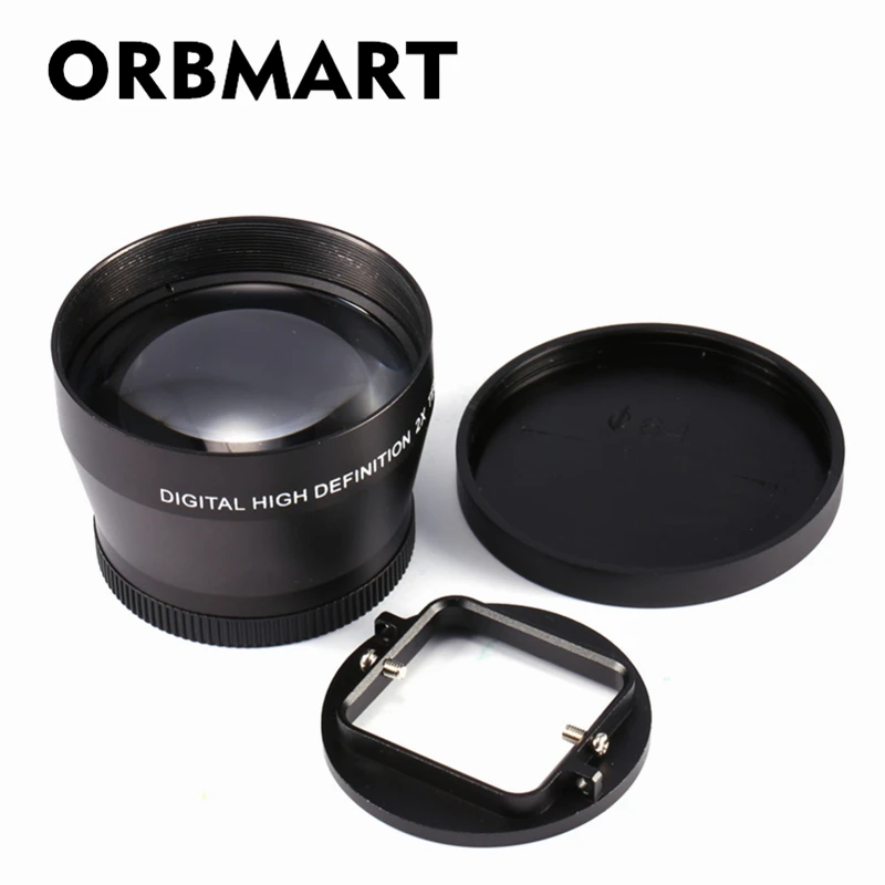 ORBMART 52 мм профессиональная цифровая камера DSLR аксессуар 2.2x зум объектив телеобъектив для Gopro Hero 5 6 7 черный Xiaomi Yi 4K камера