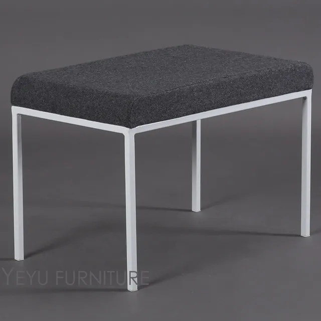 White L Dark Grey S Минималистский современный Дизайн мягкая обложка и металла пуфом Bench обувь стул Гостиная кровать конце табуреты длительный Bench - Цвет: White L Dark Grey S