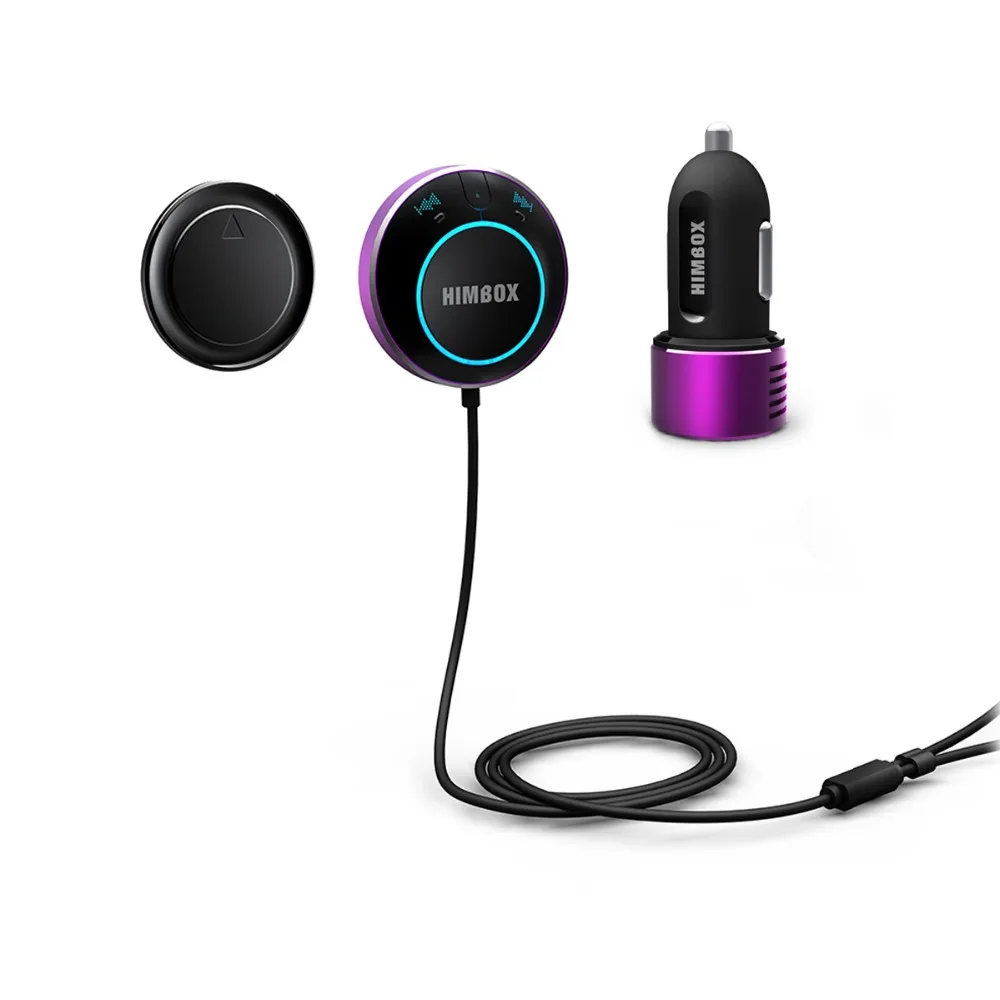 

Zoweetek HB01 Bluetooth 4.0 Hands-Free Car Kit with 3.5mm Aux Jack Multi-Point Access, Siri / Voice Activation, Dual USB Charger
