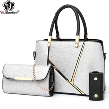 Fashion Patchwork Women Handbag Set Luxury Sequin Shoulder Bag Female Big Tote Bag Brand Leather Crossbody Bags for Women 2019 Fashion Patchwork Women Handbag Set Luxury Sequin Shoulder Bag Female Big Tote Bag Brand Leather Crossbody Bags for Women 2019