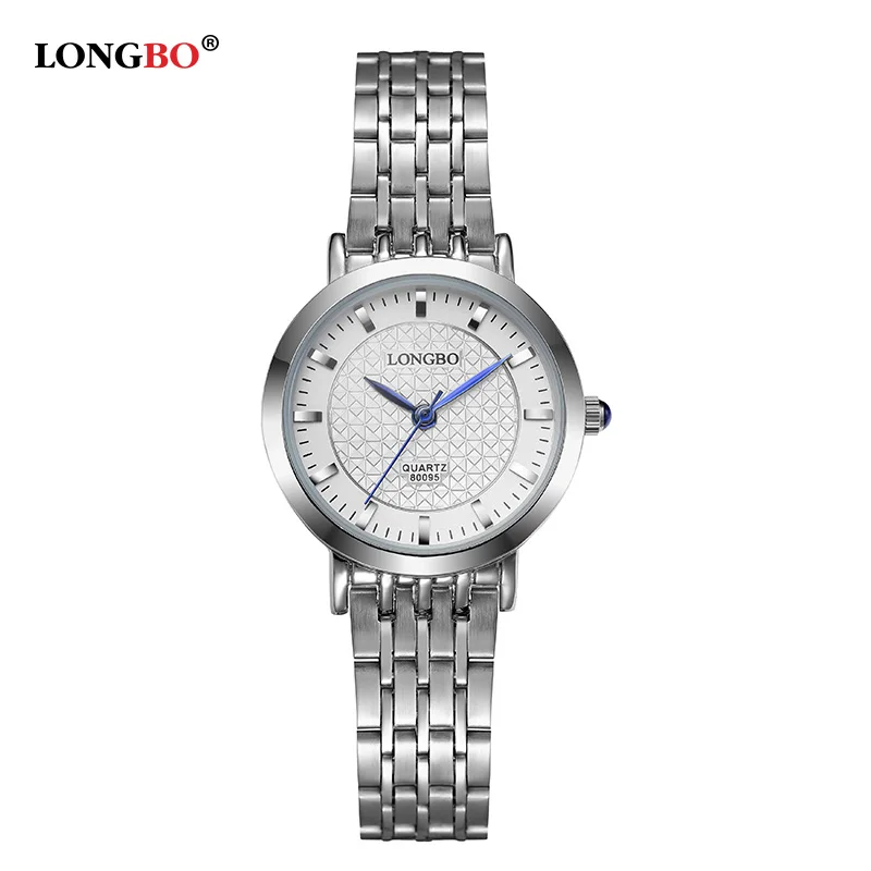Модные брендовые часы Longbo для женщин элегантные Гламурные стальной браслет водонепроницаемые кварцевые наручные часы женские montre femme 80095 - Цвет: sliver women