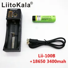 New original for panasonic 18650 lithium-ion battery 3400 mAh NCR18650B 3.7 V Rechargeable batteries+Lii-100B 18650 charger