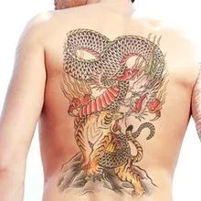 3 шт. большой Big Dragon тигр Тотем разрабатывает временные водостойкие наклейки для татуировки тела краска тату рисунки для мужчин