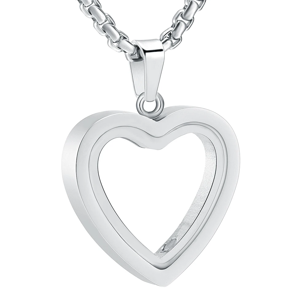 JJ001 Heart Shaped Glass Cremation Jewelry Hold Human/Pet ...