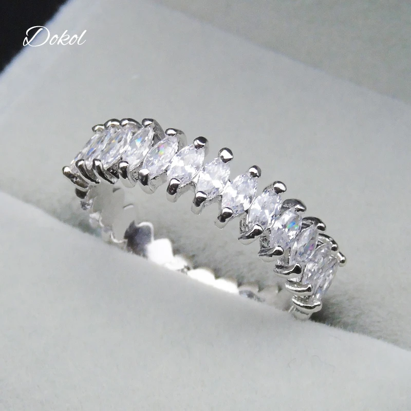 

DOKOL Sparkling Marquise Cut AAA+ Cubic Zirconia Rings Silver Color Fashion Women Crystal Ring Jewelry anillos DKR0004