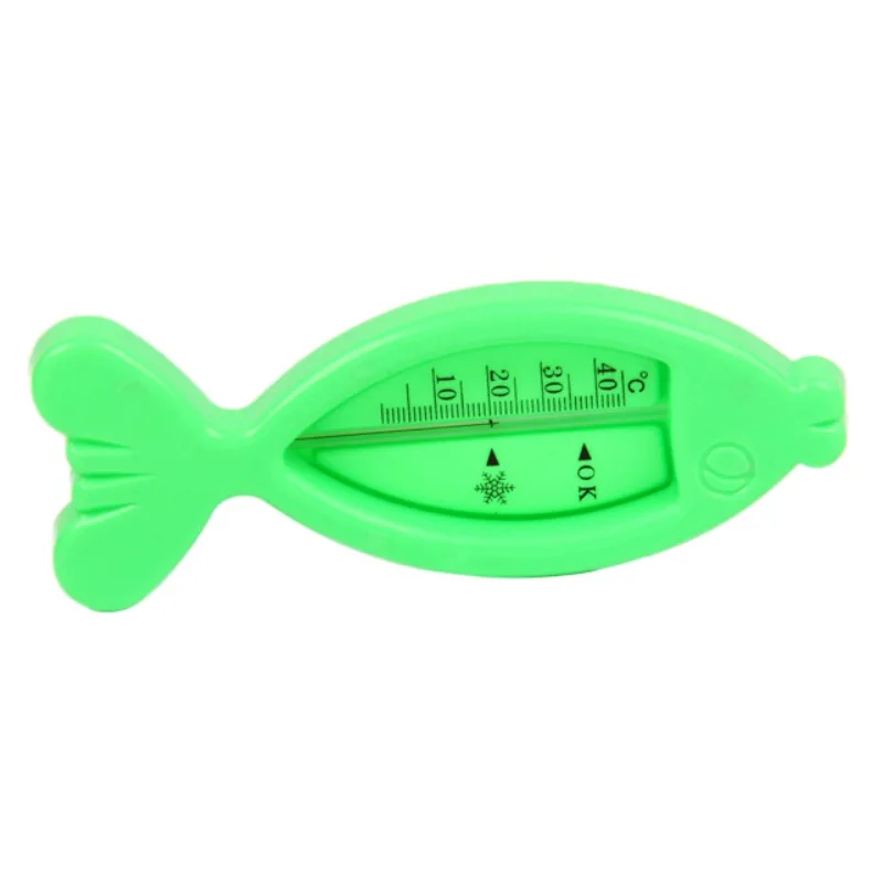 Пластиковые милые плавающие формы рыбы Ванна для младенцев Термометры Ванна датчик воды Термометры игрушка для детской ванны использование уход за ребенком - Цвет: Зеленый