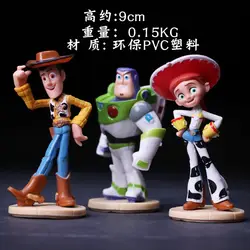 9 см ПВХ Пластик Toy Story Woody Базз Лайтер Джоан Кьюсак фигурку торт меблировки модель праздник подарки, украшения