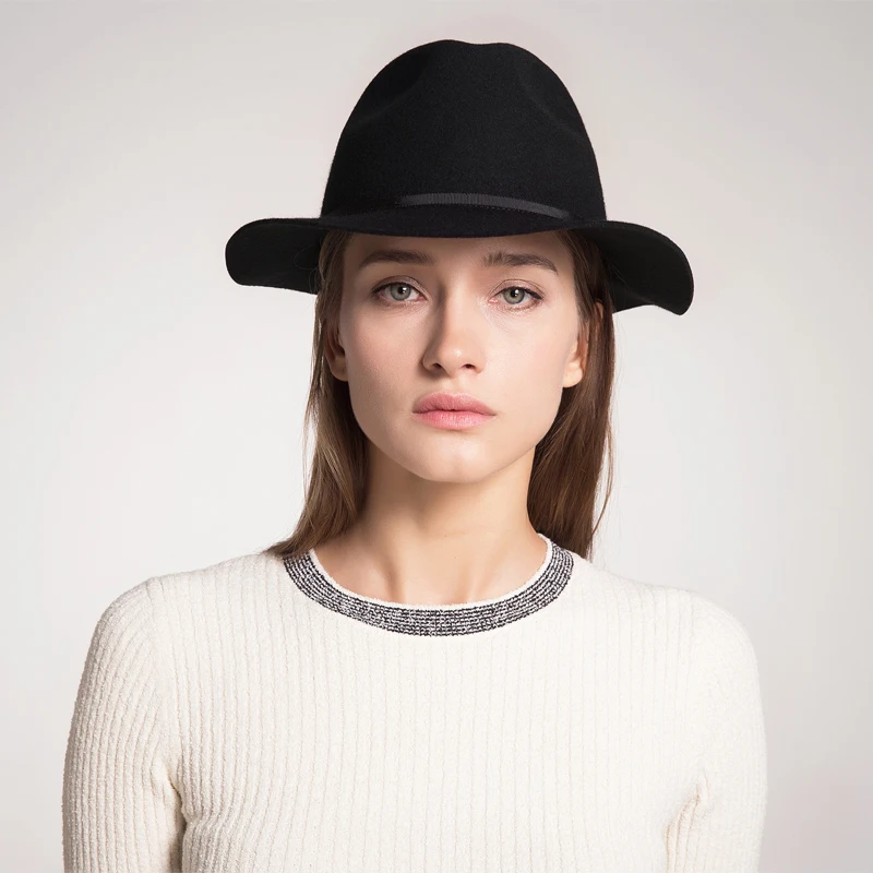 Sedancasesa wide brim fedora hats for women high quality Australia wool