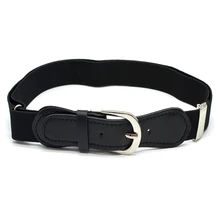 Дети Мальчики эластичные ремни Регулируемая длина 2,5*75 см размер твердый узор сплав PU эластичный материал костюм для От 1 до 12 лет детский ремень