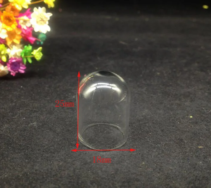 Glass bottles Mini glass bottles 10pcs 25*18mm Clear empty glass Message Wish Bottle Tube jar glass vial cover dome globe bubble diy necklace pendant accessories