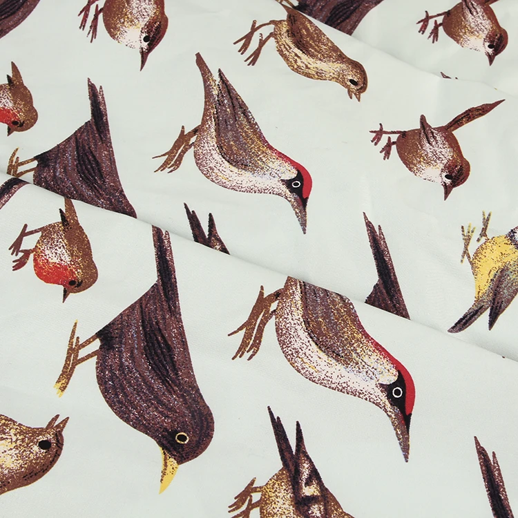 Pinup рокабилли Ретро ручная одежда плотность стрейч одежда из поплина с принтом птицы Лоскутная хлопковая ткань tissus(0,5 метра