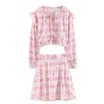 

Women's Set Set 2019 Summer New Floral Short Jacket Half Skirt Two Sets Of Thin Casual Temperament Wild Women's Clothes set set