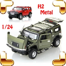 New Arrival Gift MZ H2 1/24 Metal Model Car Simulation Jeep Openable Doors Alloy Vehicle Fans Collection House Decoration Toys