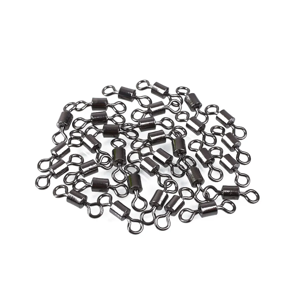 

100pcs Fishing Ball Barrel Bearing Swivel Solid Ring Connector Heavy Duty