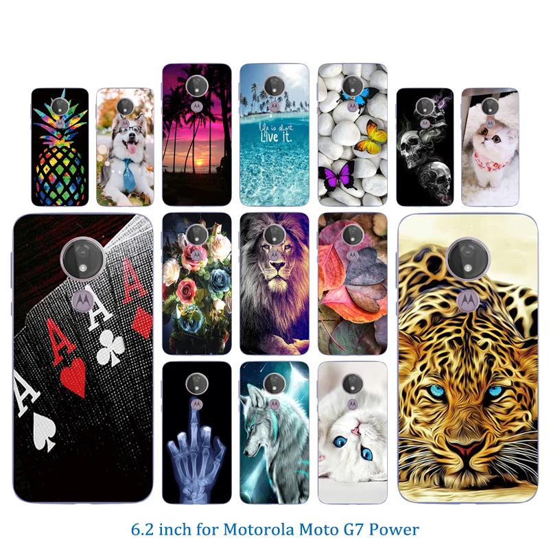 Mobile Phone Protector For Motorola Moto G7 Power Fashion Clear Silicone Crystal TPU Marb Printing Cases |