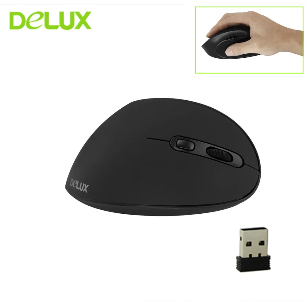 Delux M618SE беспроводная мышь Вертикальный эргономичный Mause USB 6D 1600 dpi компьютерные игровые мыши с Mause Pad для ПК ноутбук Настольный