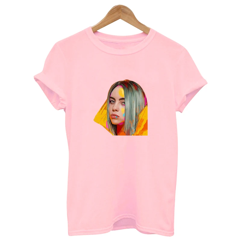 

2019 new summer billie singer elise print t shirts women cotton Short sleeve top graphic Fashion casual female clothes Harajuku