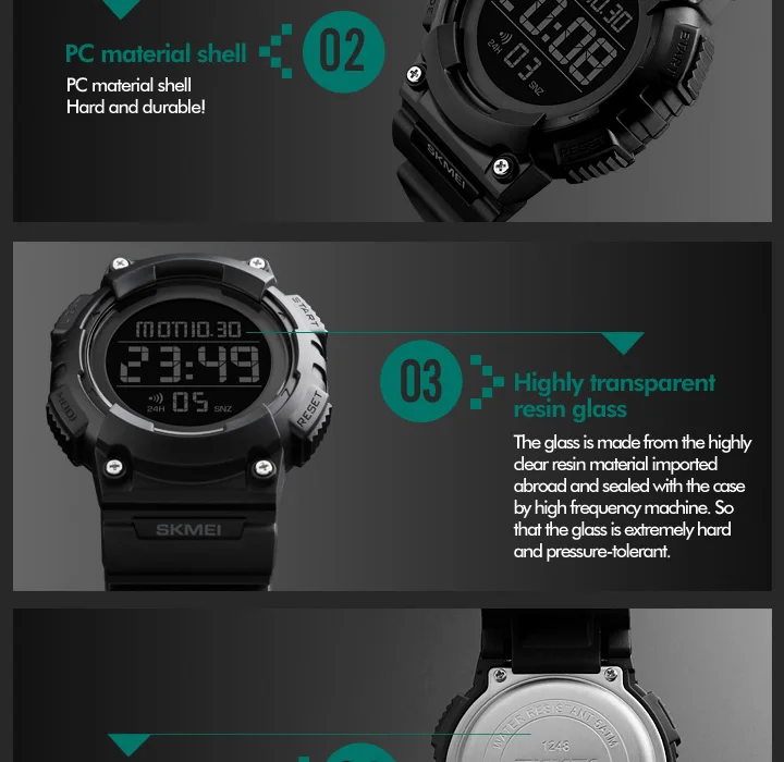 Luxury Sport Digital Watch 50m Waterproof LED Military Watch Men Fashion Electronics Student Wristwatches SKMEI Clock mens diving watches
