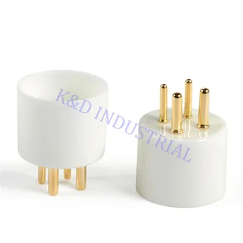 

2pcs Ceramic 4Pin Tube Socket Base Gold Plate U4A 300B For 2A3 811A 300B Audio Amp