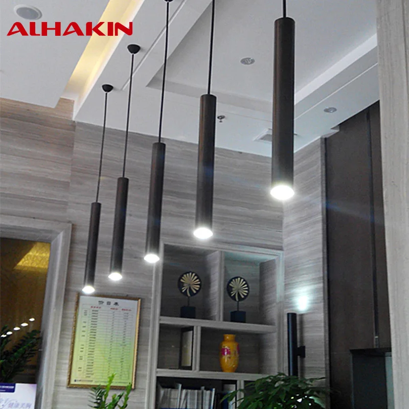 ALHAKIN 5 Вт 7 LED Подвесной Светильник Алюминия Творческих Трубки Высота 28/48/60 см
