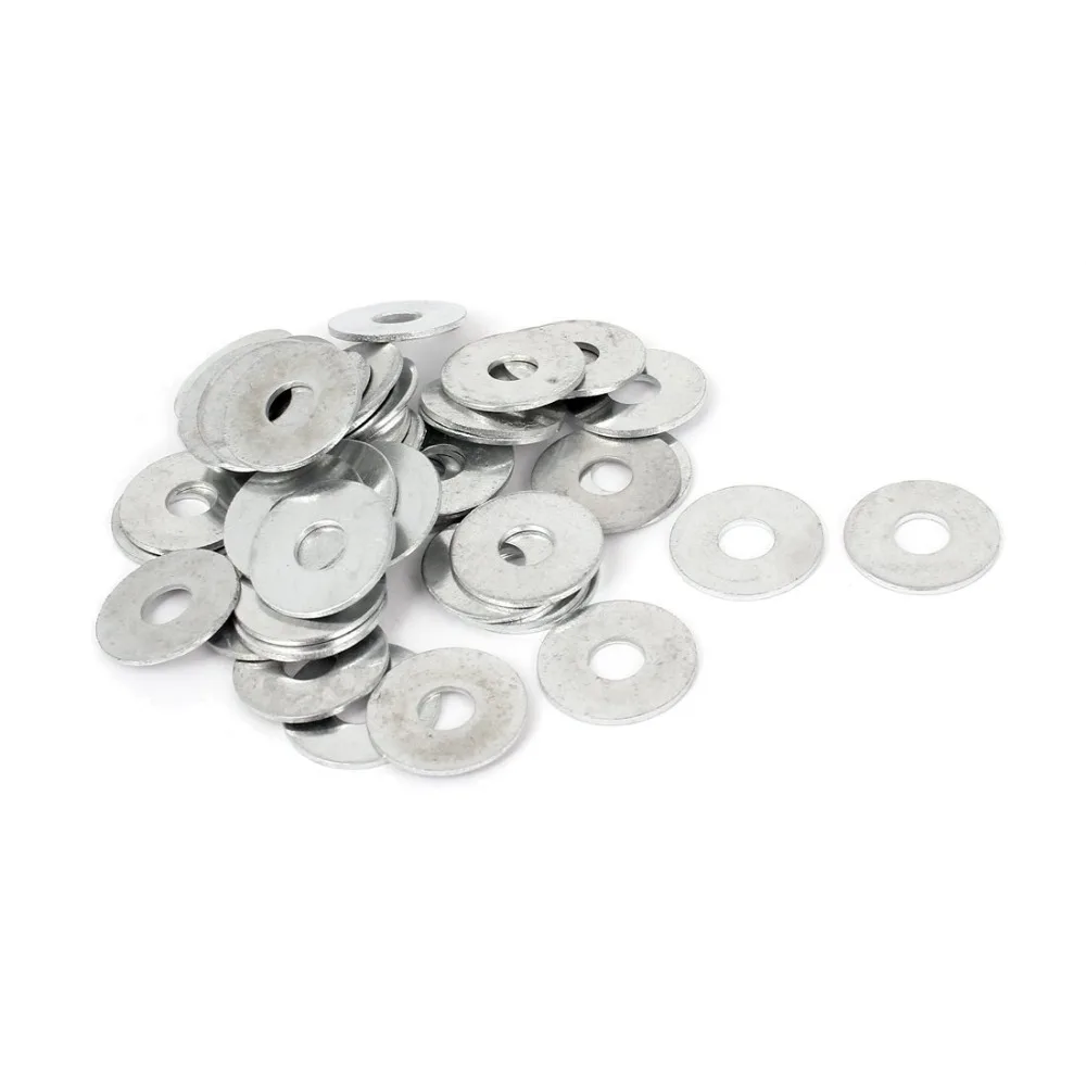 

50Pcs/LOT Metal Washer Flat Plain Washers Gasket Spacer Flat Washer 6mm x 18mm x 1mm Silver Tone