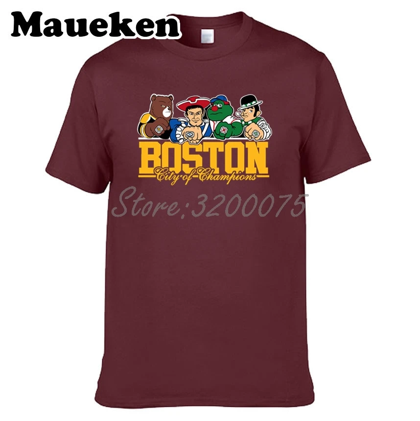 Для мужчин Boston City For New England Celtics Bruins Красная футболка Sox одежда футболка мужская комикс мультфильм W0301001 - Цвет: 23